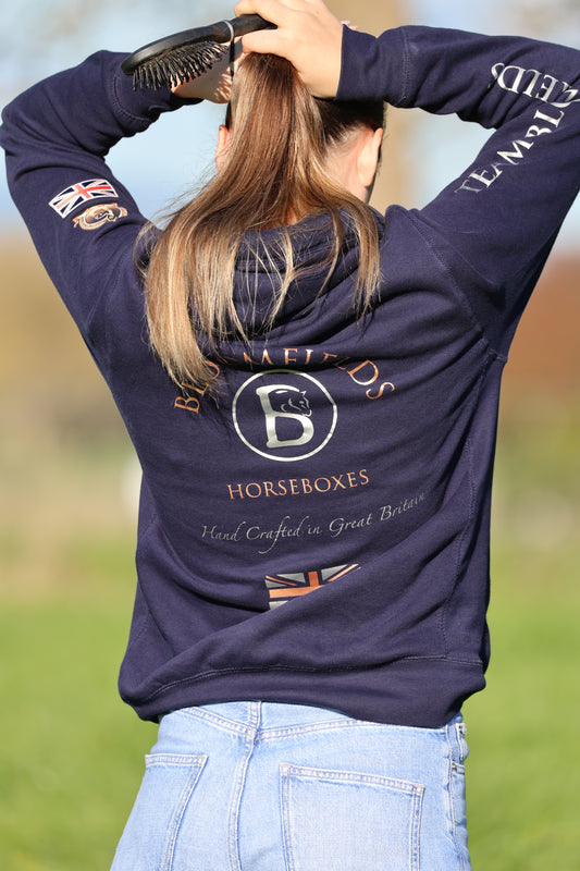 Omber Unisex Navy Rose Gold & Silver Team Cross Necked Hoodie