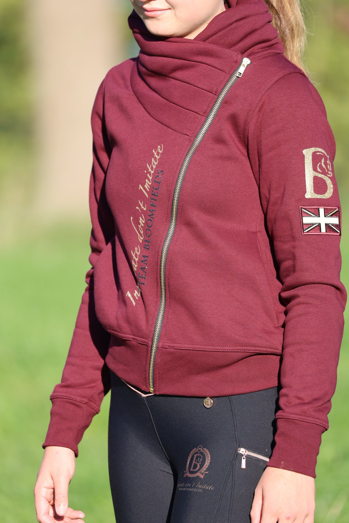 Sabrina Burgundy Ruffle Collar Team Jumper