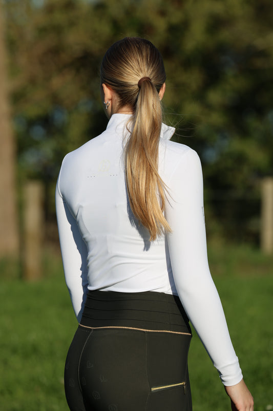 Maya Adults Pleated Show Shirt - White