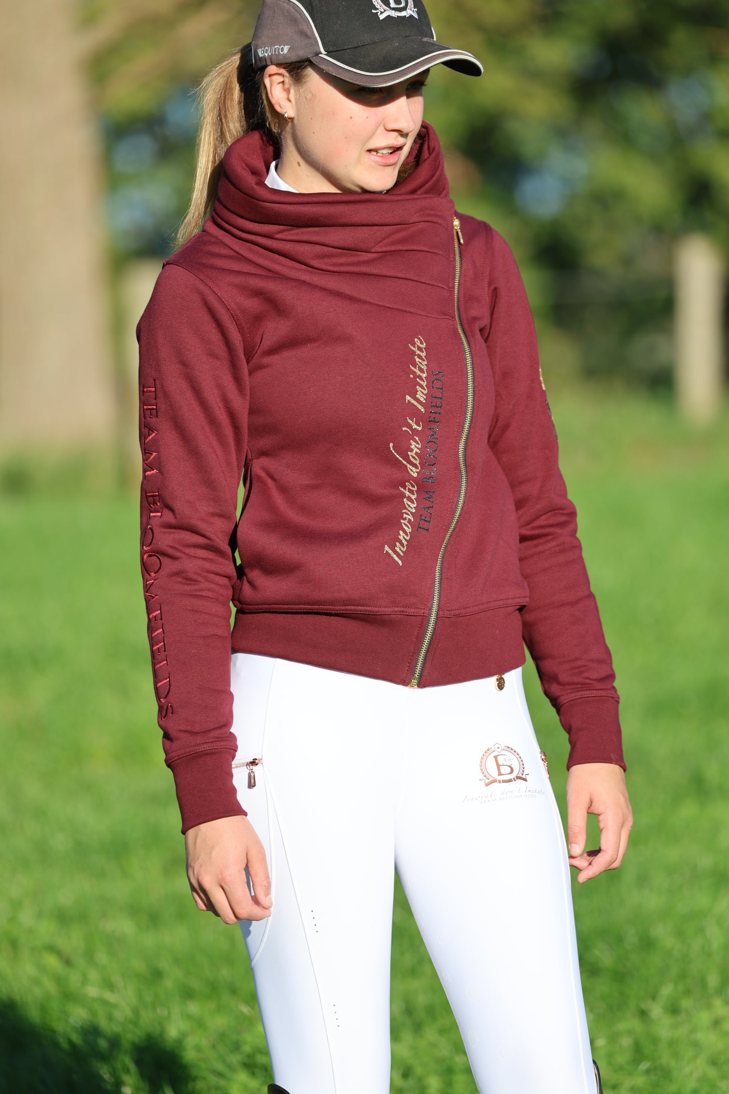 Sabrina Burgundy Ruffle Collar Team Jumper