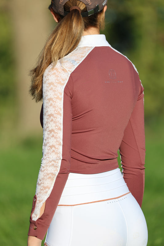 Sophia Adults Burgundy & White Lace Show shirt