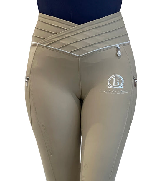 Maya Ultra High Pleated Leggings- Beige