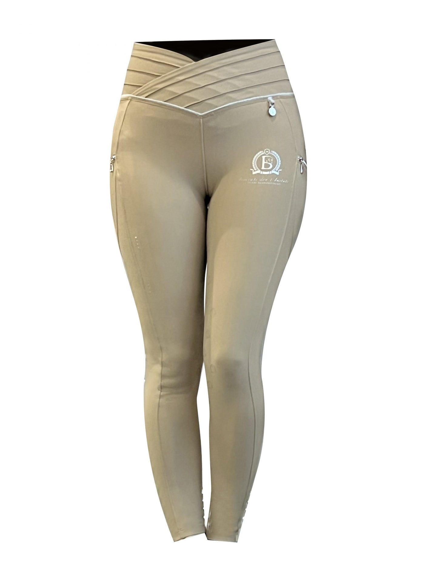 Maya Ultra High Pleated Leggings- Beige