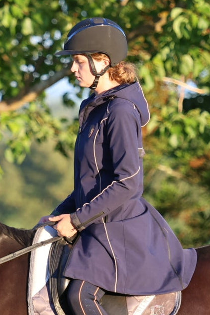 Faye Navy Long Rain Coat