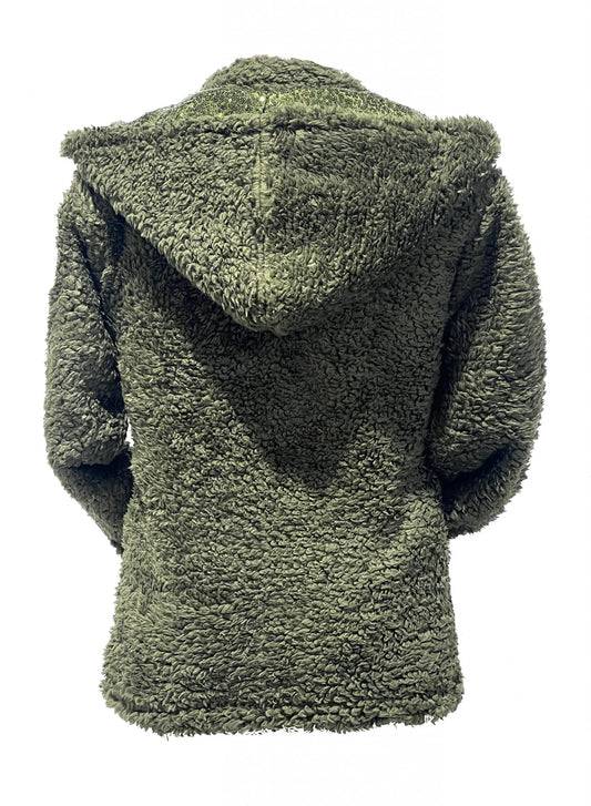 Taggie Mini Olive Double Collar Teddybear Fleece