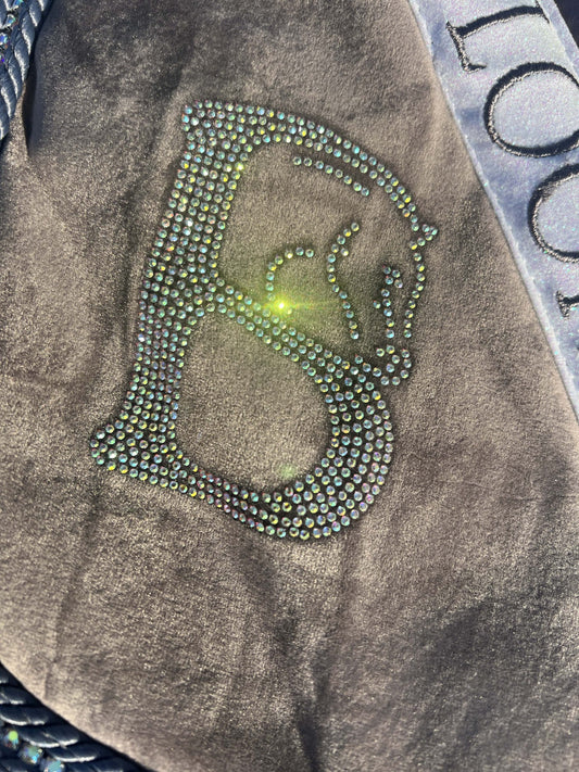 Saddle Pad - Grey and Sparkle White (Dressage)