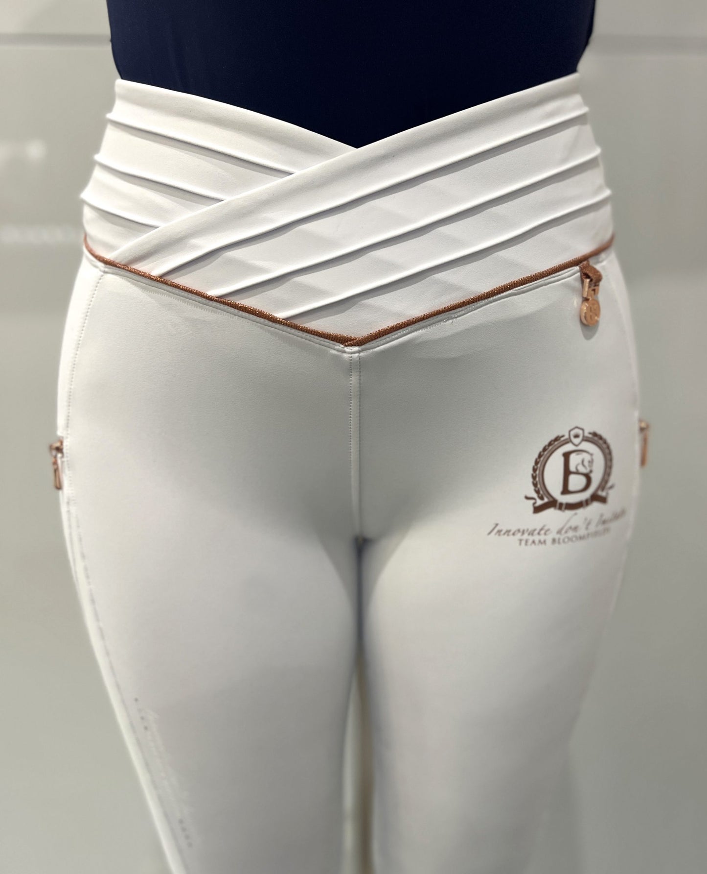 Maya Ultra High Pleated Leggings - White