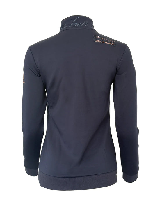 Camille Crystal Navy Quarter Zip Top