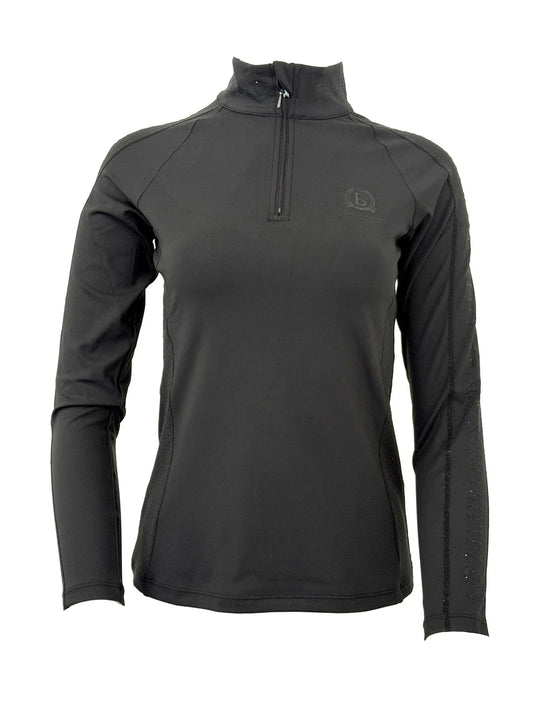 Chloe Black Crystal Base Layer With Long Sleeves