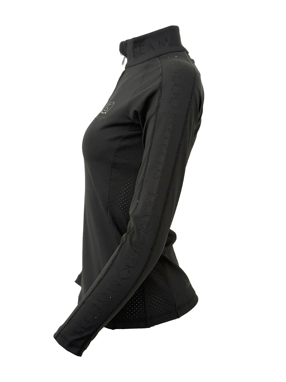 Chloe Black Crystal Base Layer With Long Sleeves