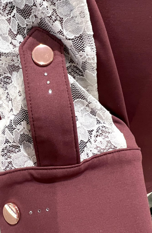 Sophia Adults Burgundy & White Lace Show shirt