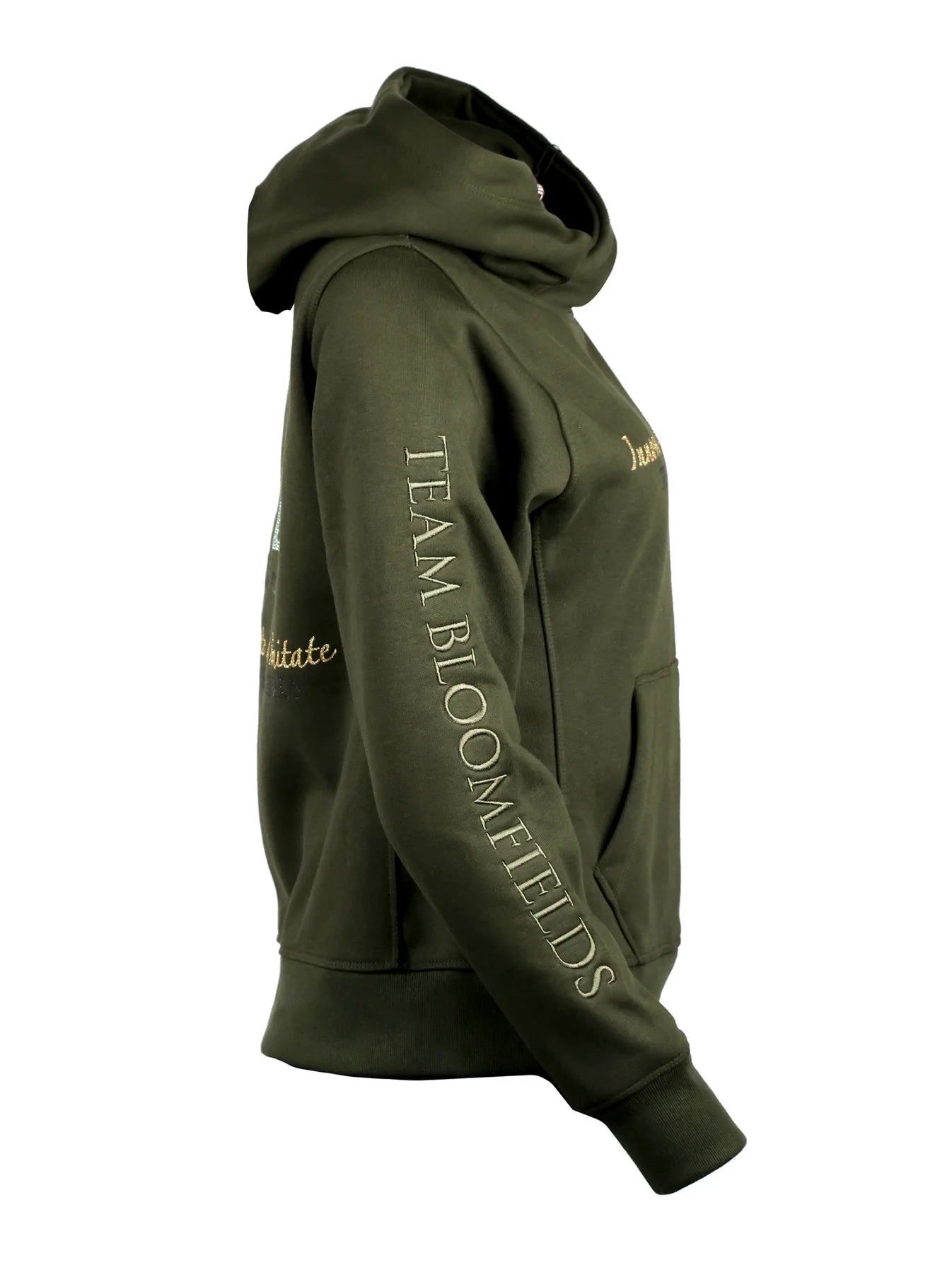 Amelia Olive with Gold Cross Necked Hoodie