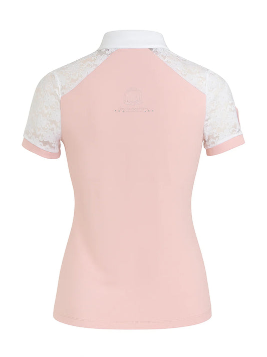 Sophia Pink Lace Show Shirt with Short Sleeves