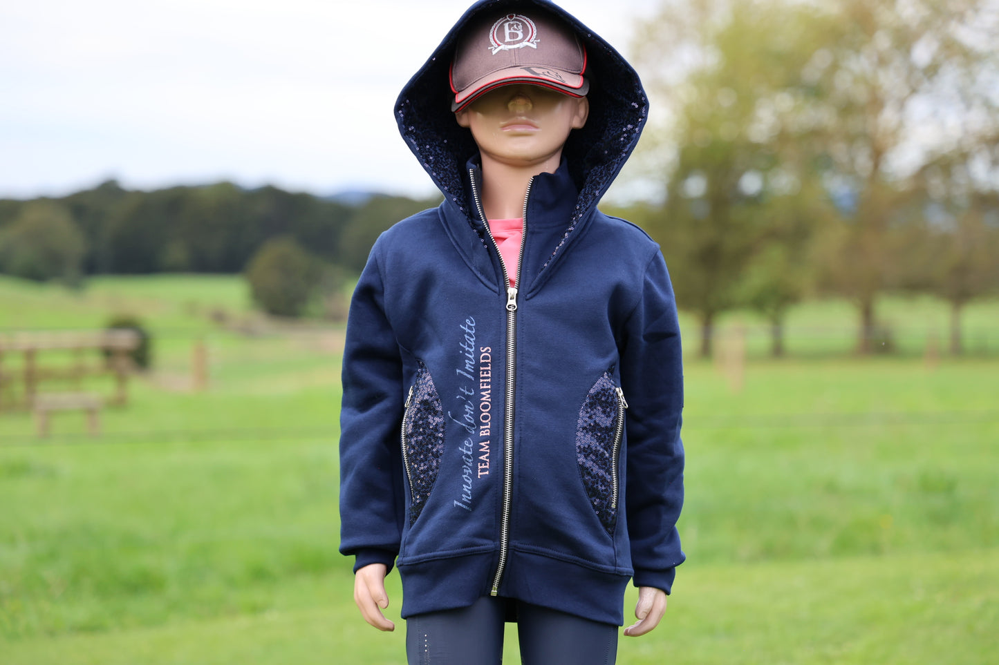 Kids Arabella Navy Double Collar Fitted Zip Hoodie (Copy)
