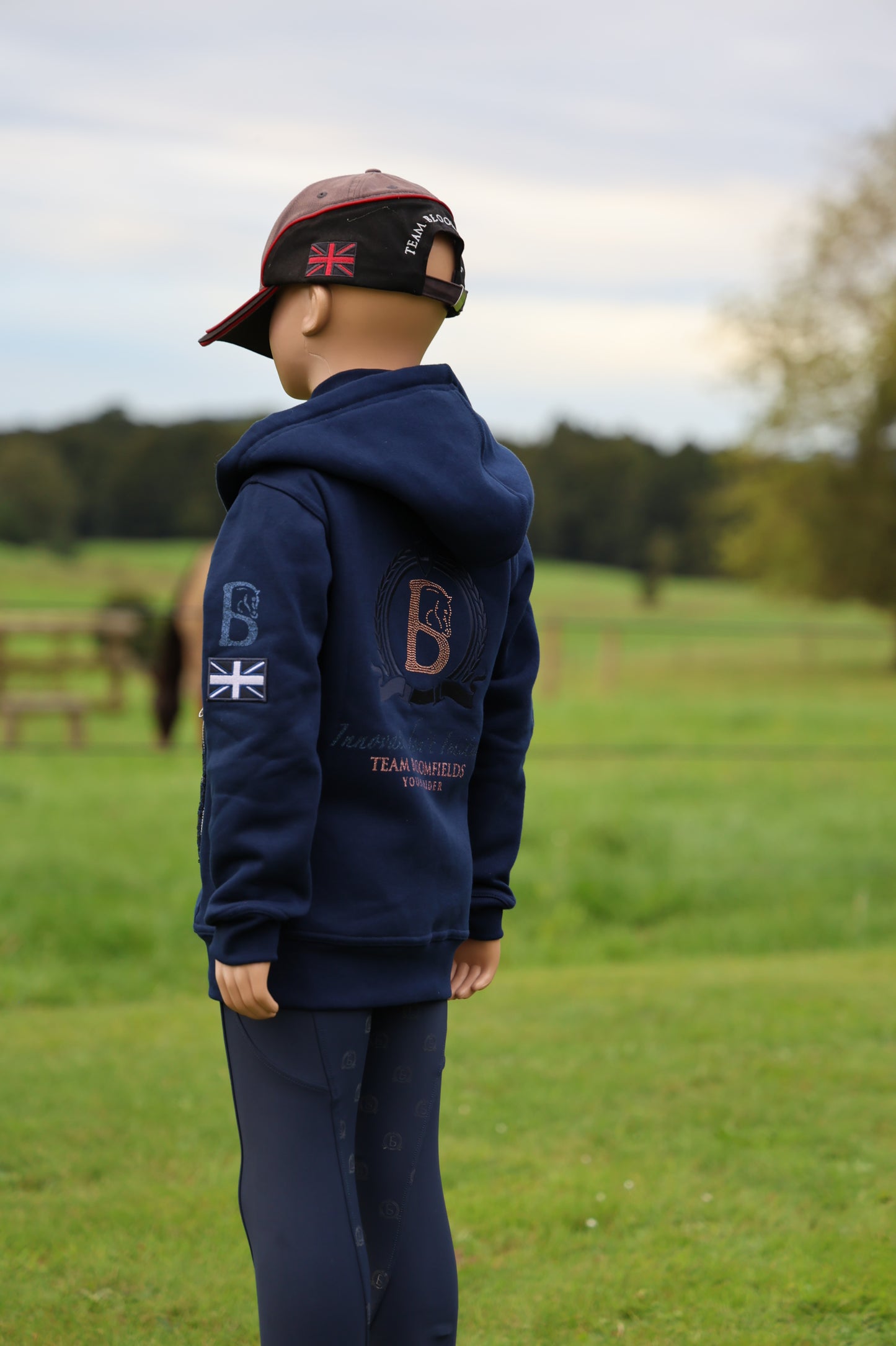 Kids Arabella Navy Double Collar Fitted Zip Hoodie (Copy)