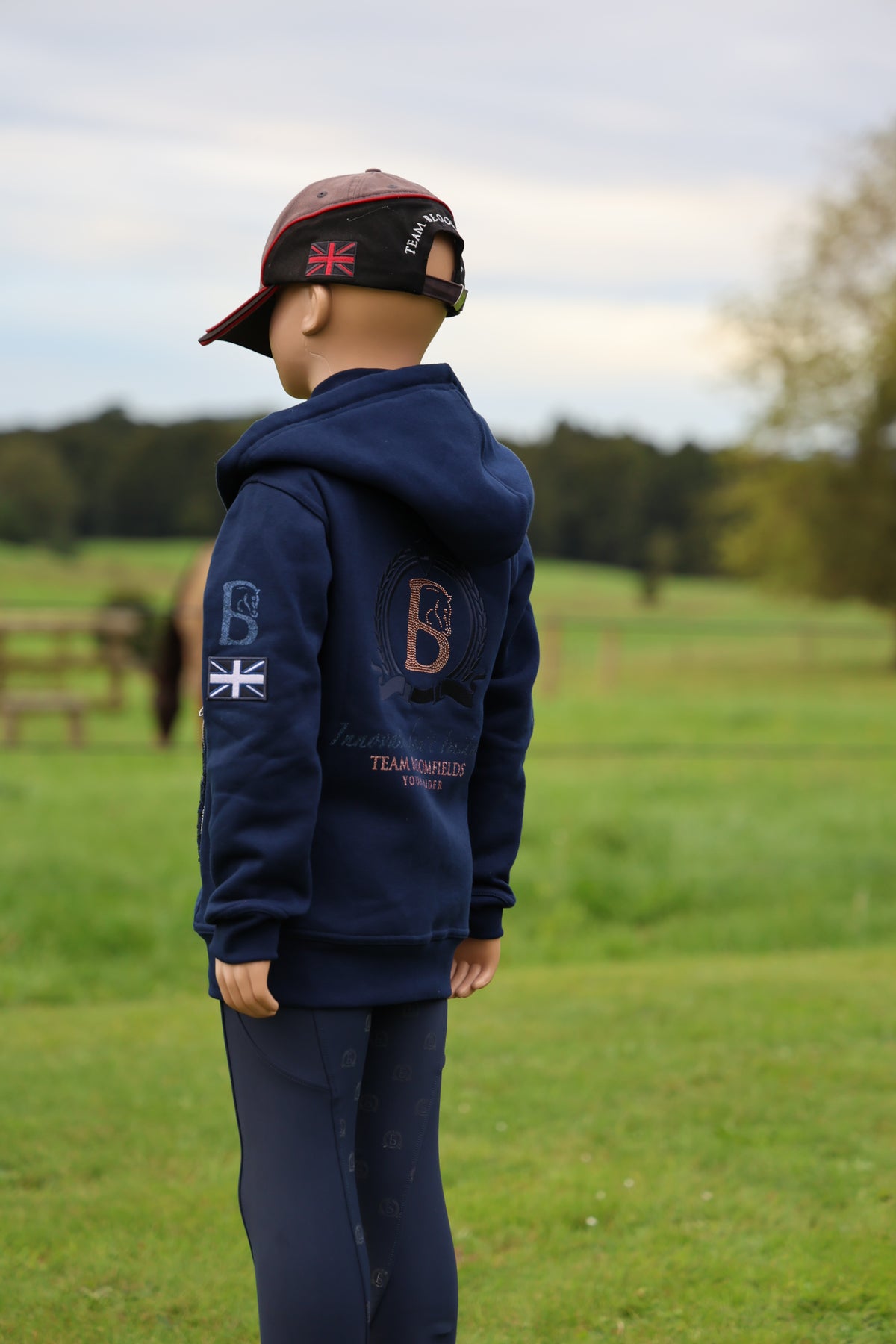Kids Arabella Navy Double Collar Fitted Zip Hoodie (Copy)