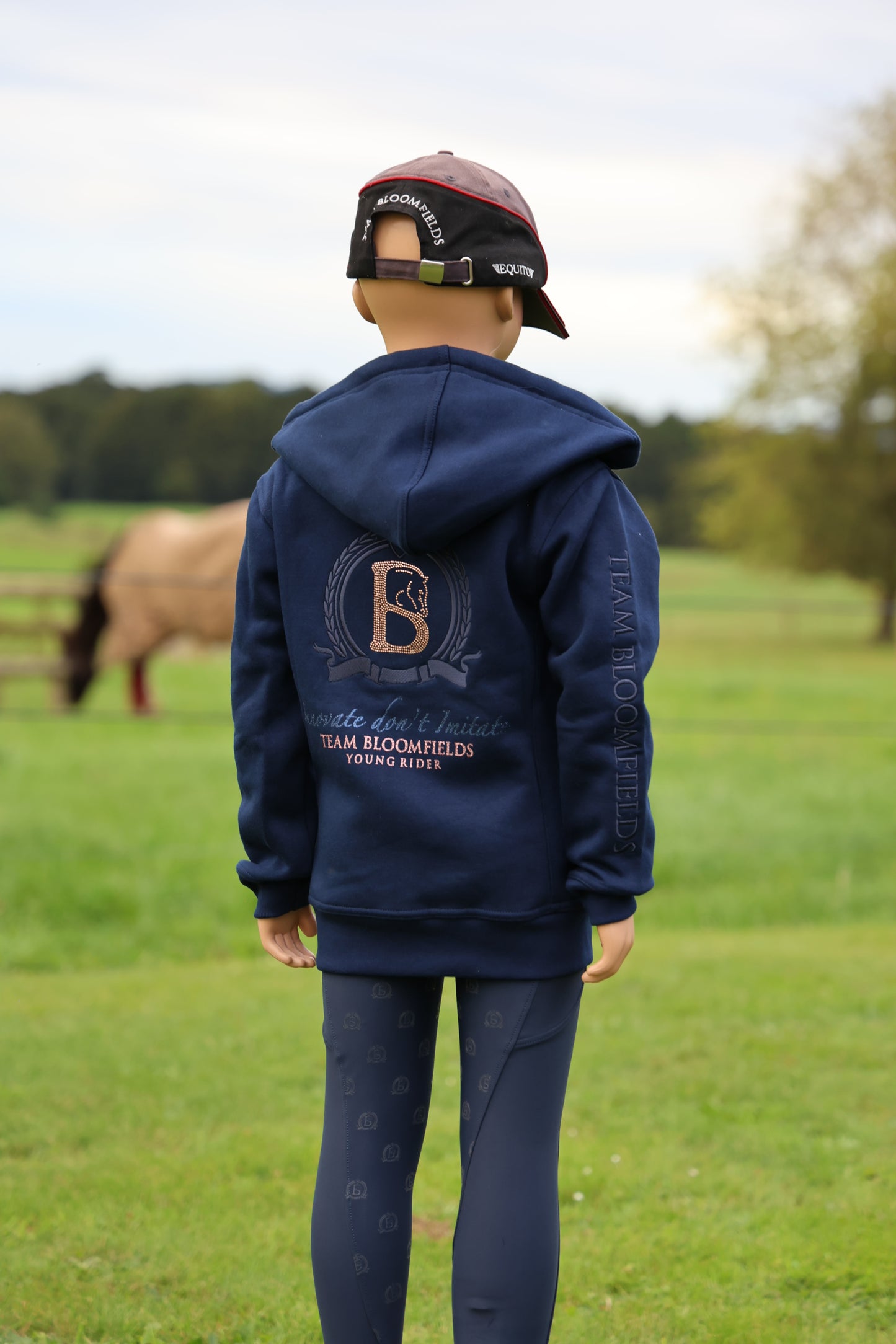 Kids Arabella Navy Double Collar Fitted Zip Hoodie (Copy)