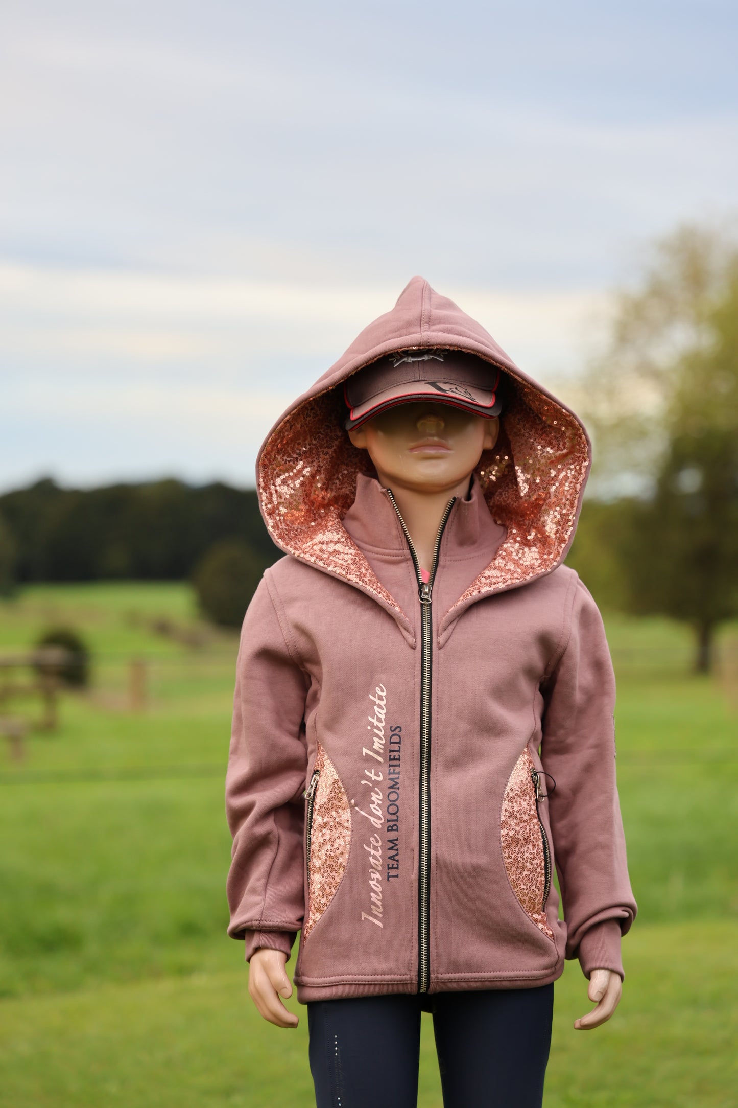 Kids Arabella Heather Double Collar Fitted Zip Hoodie