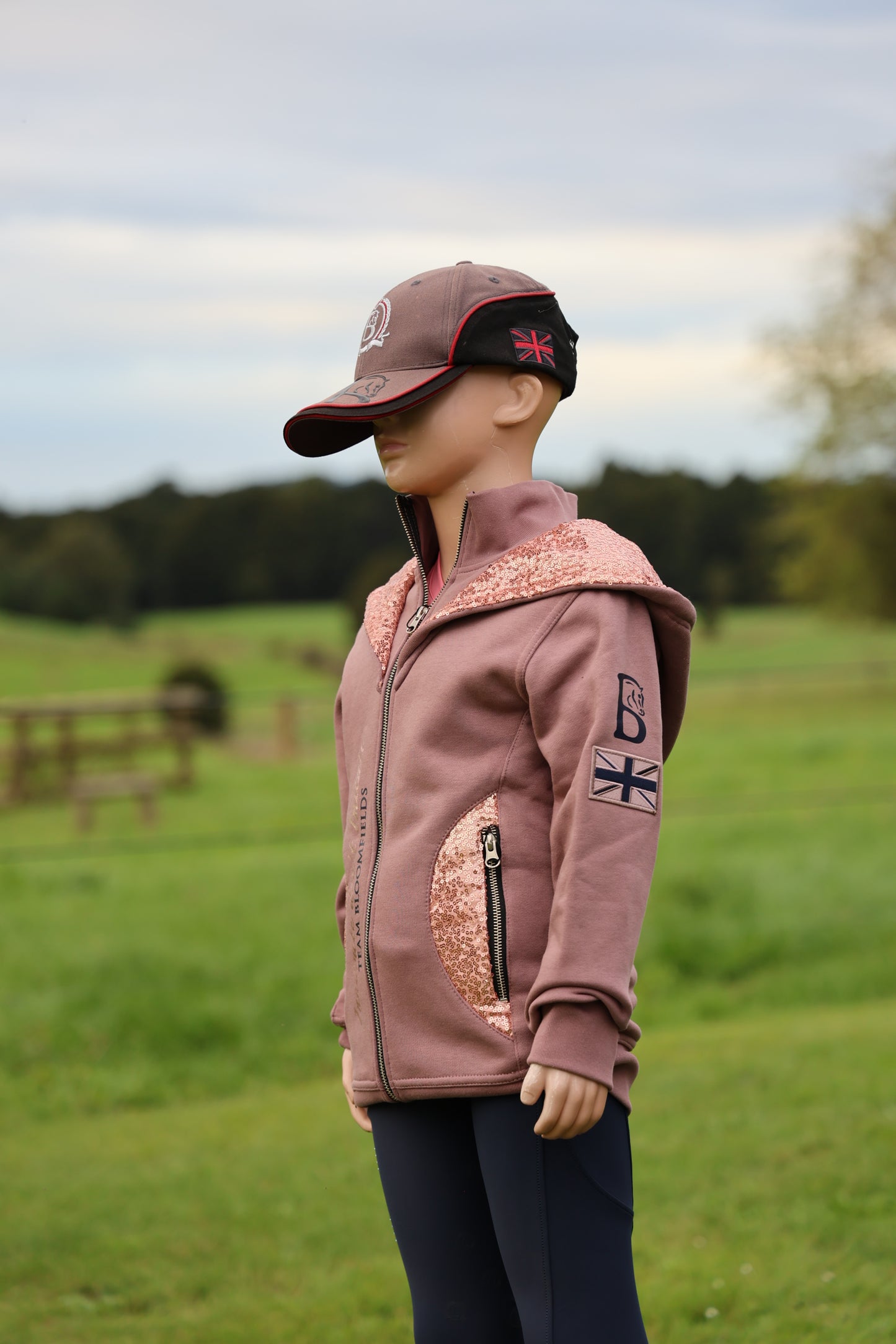 Kids Arabella Heather Double Collar Fitted Zip Hoodie
