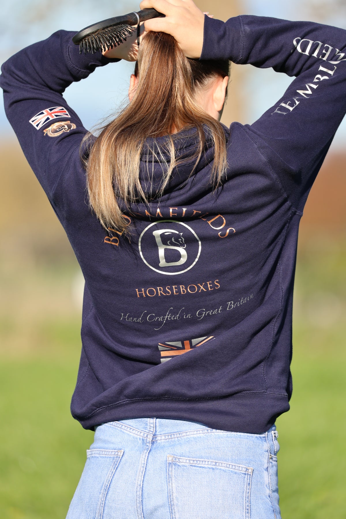 Omber Unisex Navy Rose Gold & Silver Team Cross Necked Hoodie