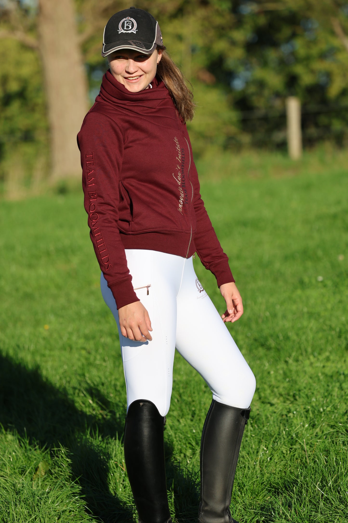 Sabrina Burgundy Ruffle Collar Team Jumper