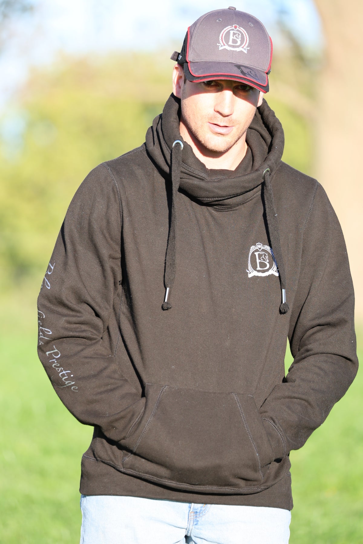 Unisex Prestige Black and Silver Hoodie