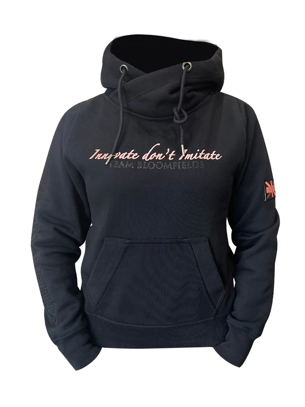 Adelle Black Diamante Cross Necked Hoodie
