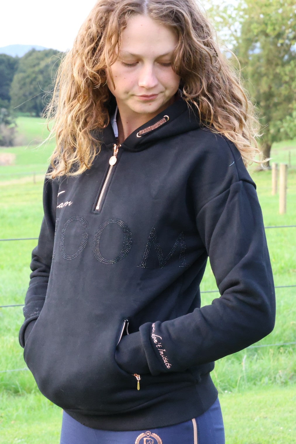 Luna - Black with Rose Gold - Hoodie