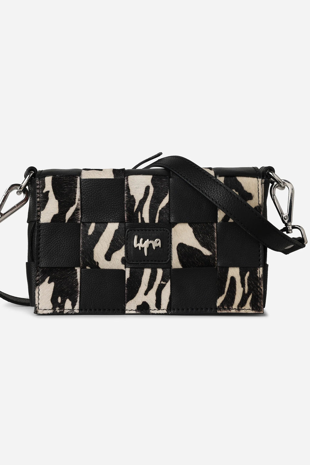 Hyna Tartan Mini Crossbody bag (Black & White)