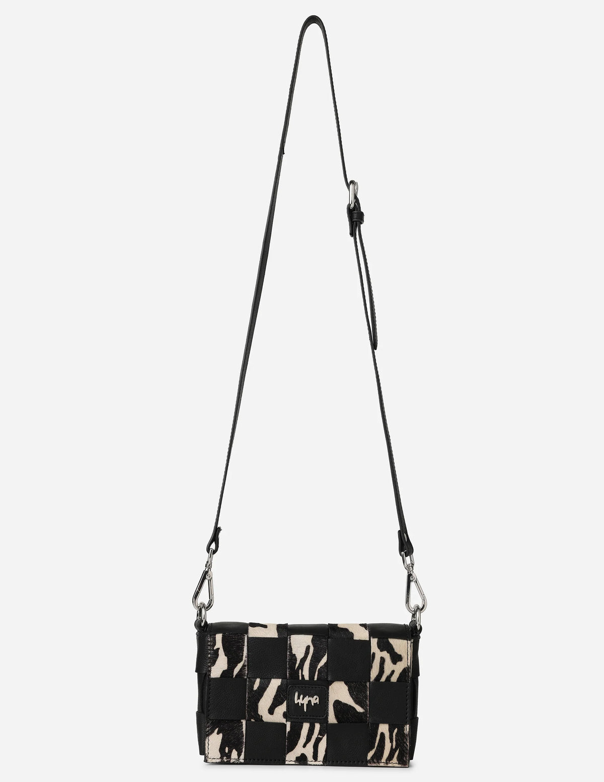 Hyna Tartan Mini Crossbody bag (Black & White)