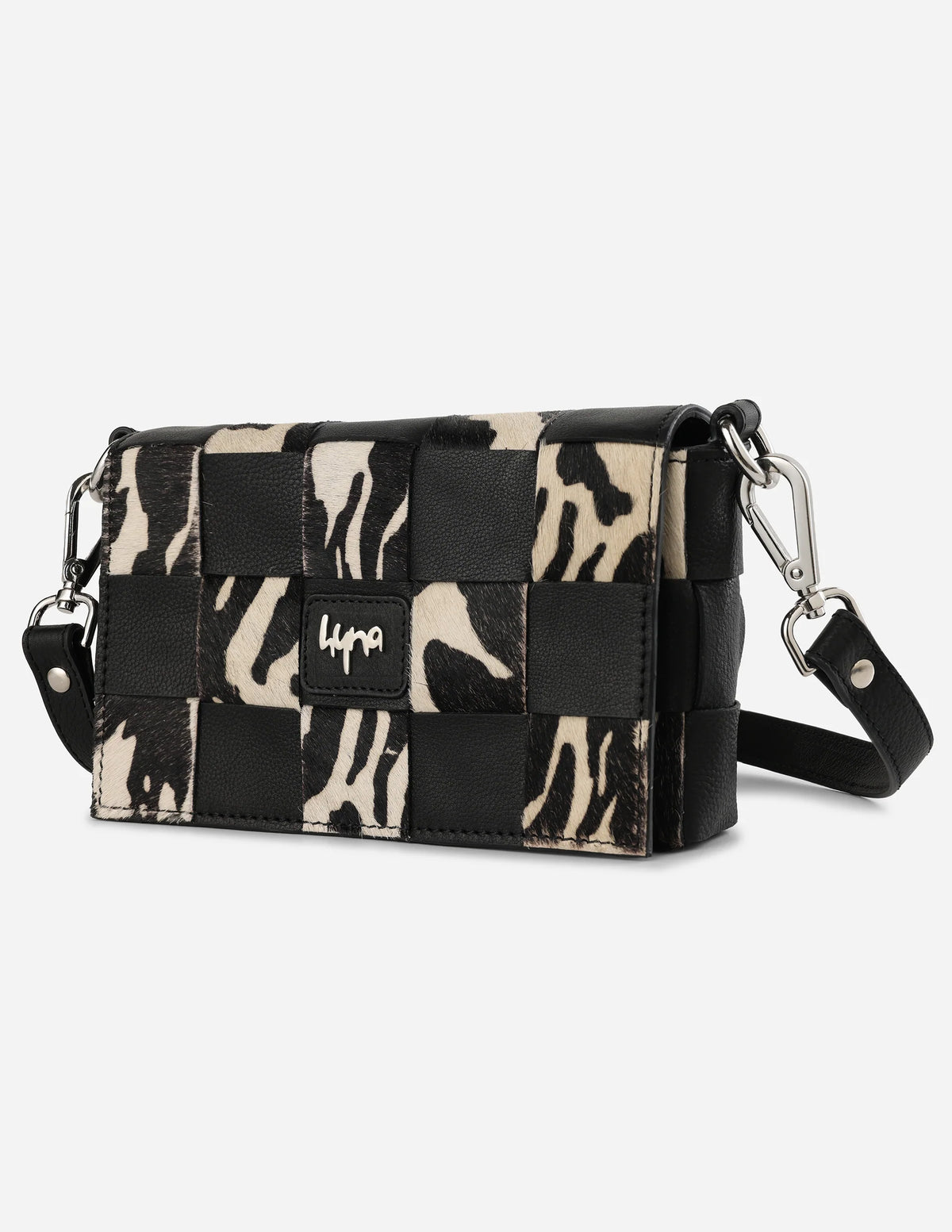 Hyna Tartan Mini Crossbody bag (Black & White)