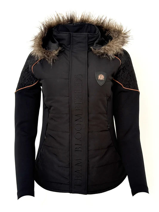 Francesca Black With Rose Gold Lace And Fur Jacket