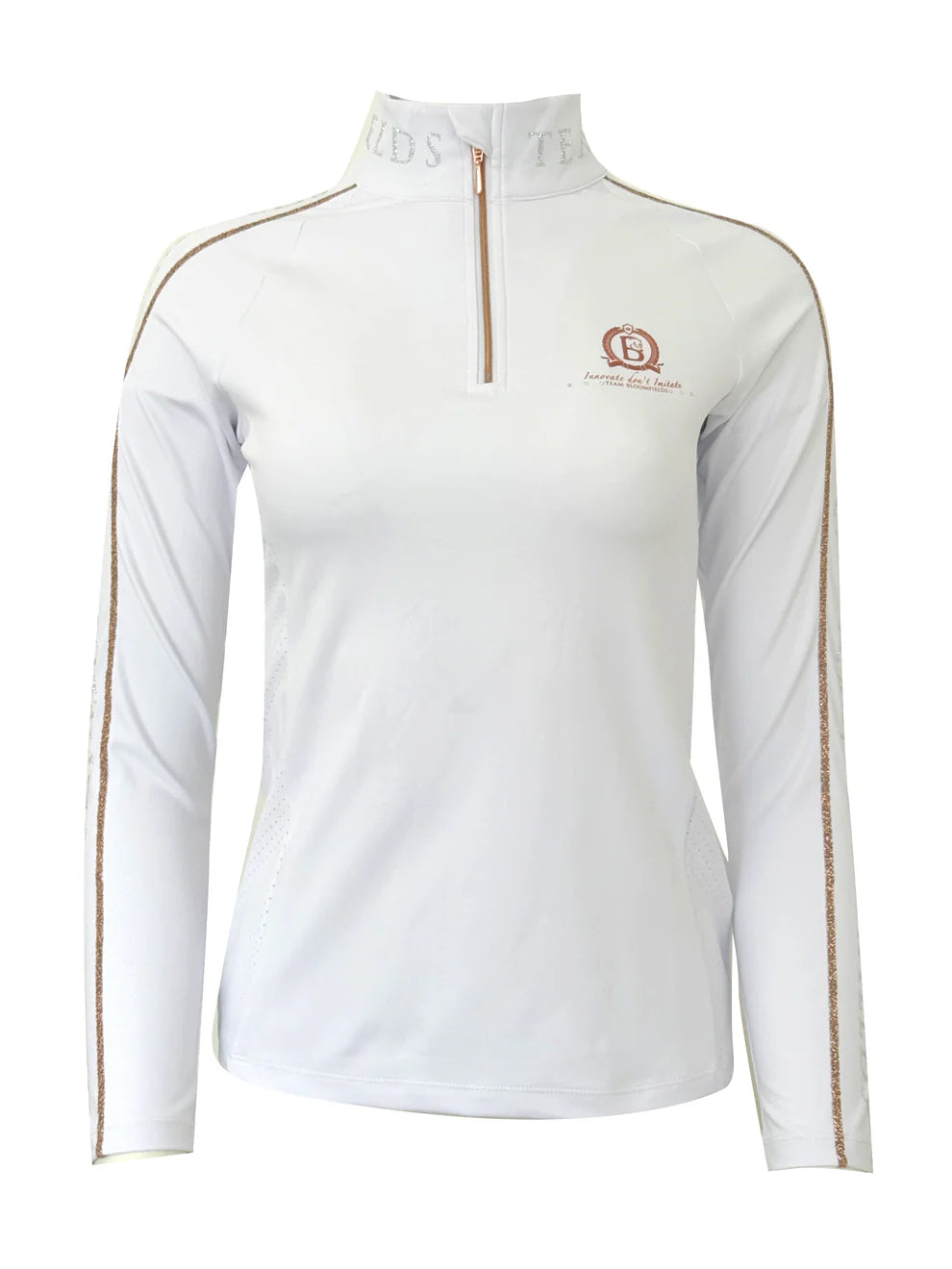 Chloe White Crystal Base Layer With Long Sleeves