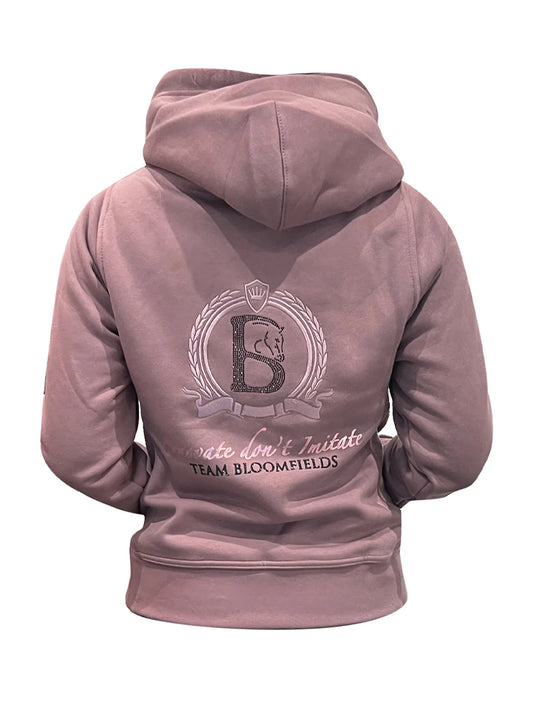 Crystal Cross Neck Heather Mini Hoodie with diamanté