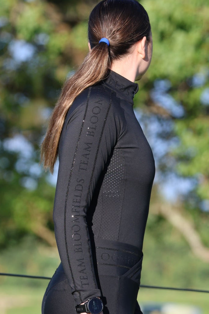 Chloe Black Crystal Base Layer With Long Sleeves