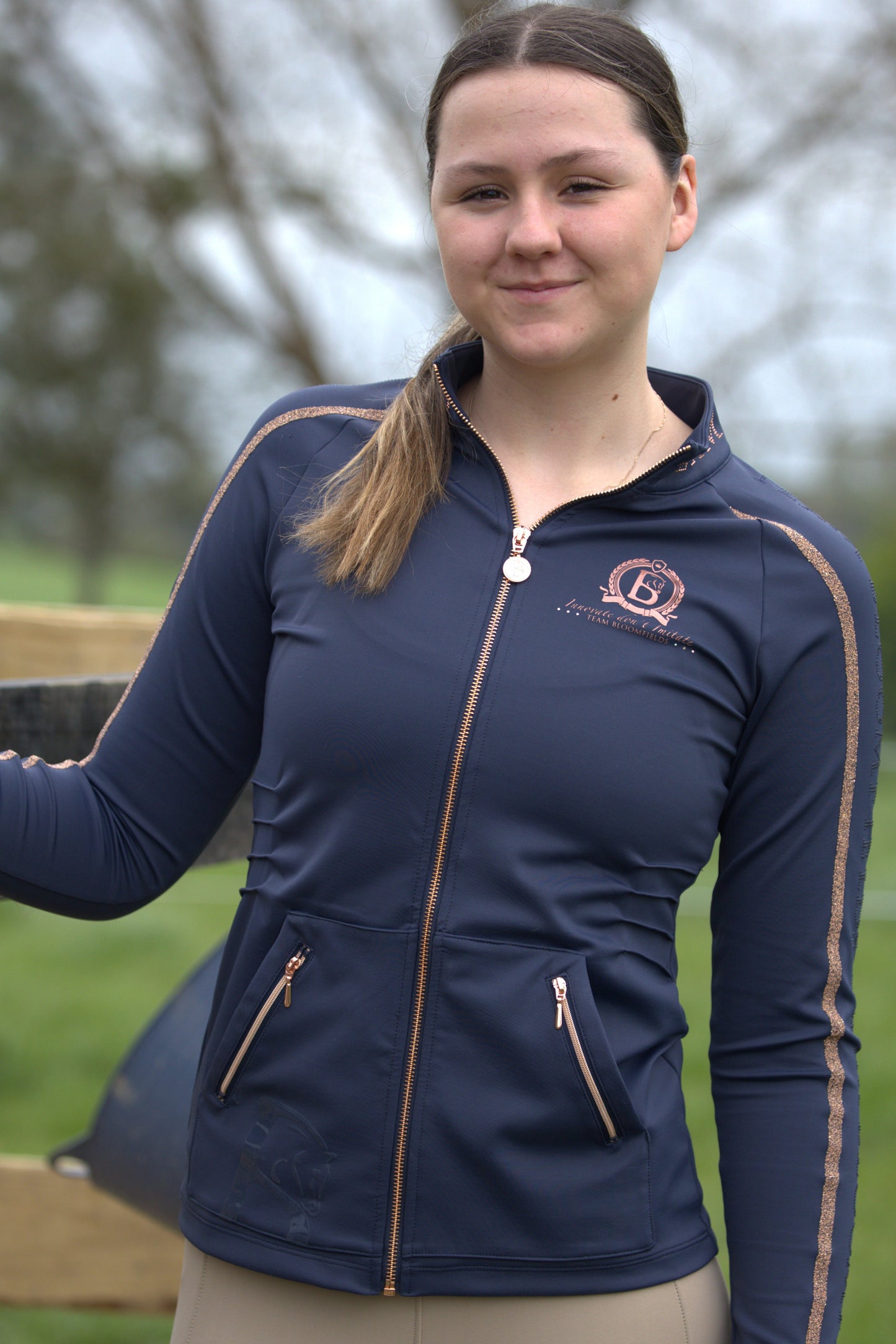 Caitlin Crystal Navy Training Jacket