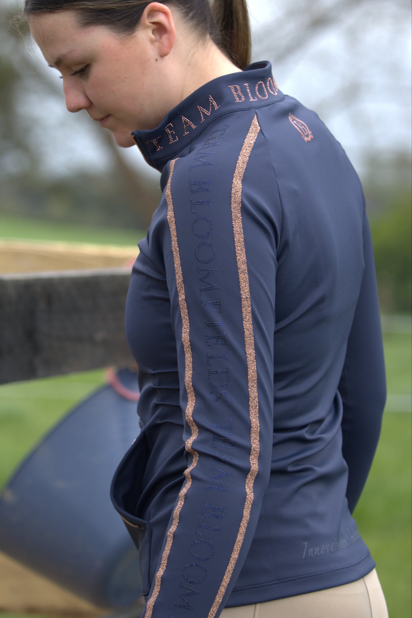 Caitlin Crystal Navy Training Jacket
