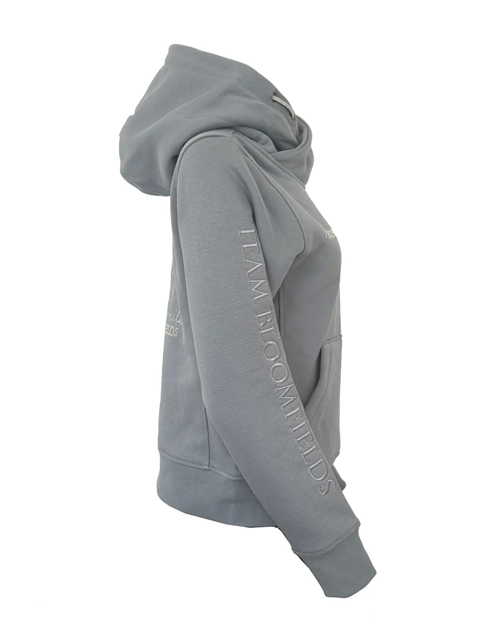 Amelia Denim Grey & Silver Diamante Cross Necked Hoodie