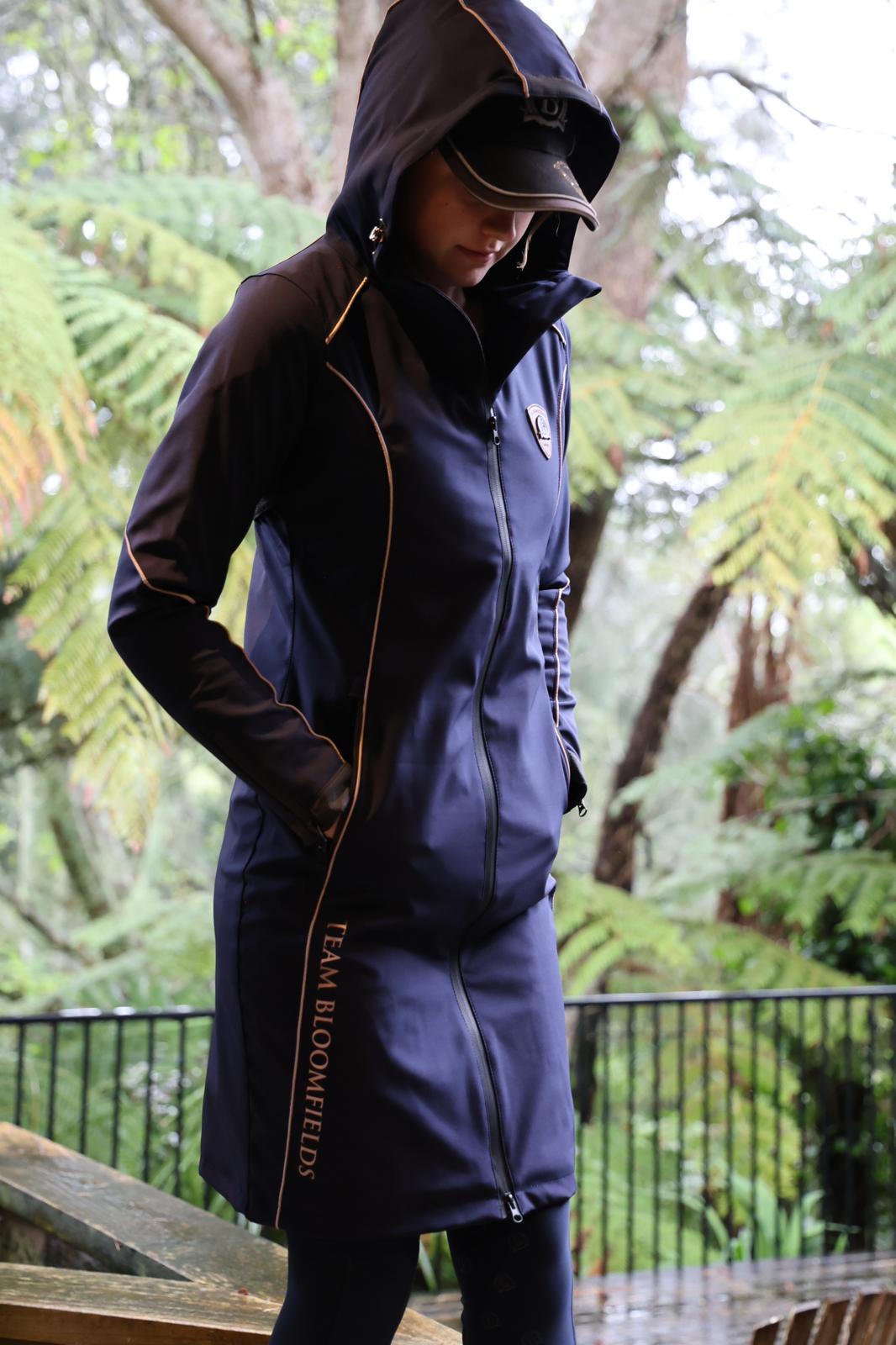 Faye Navy Long Rain Coat