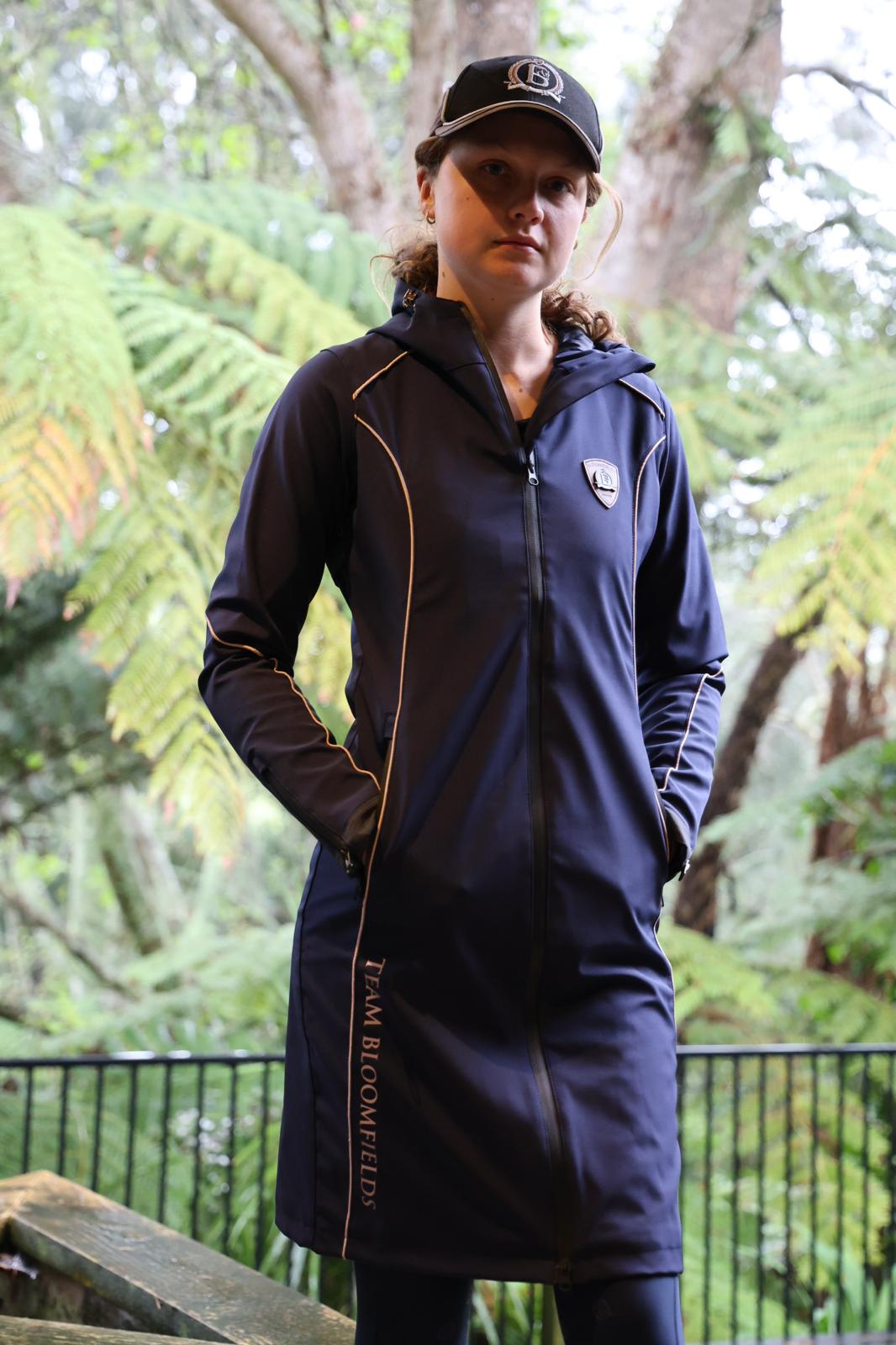 Faye Navy Long Rain Coat