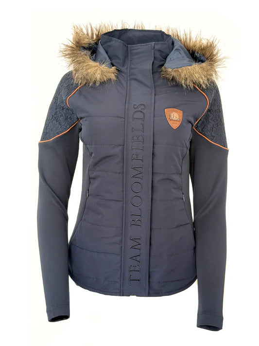 Francesca Navy With Rose Gold Lace And Fur Jacket