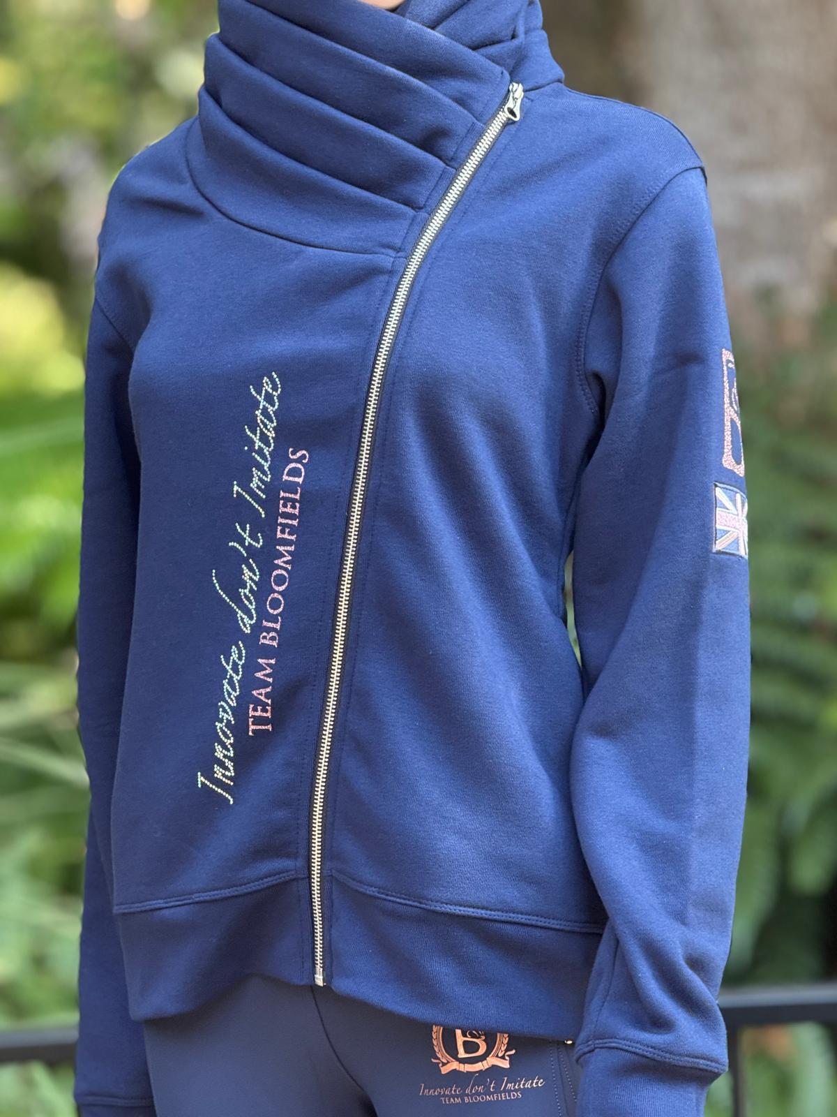 Sabrina Navy & Pink Ruffle Collar Top