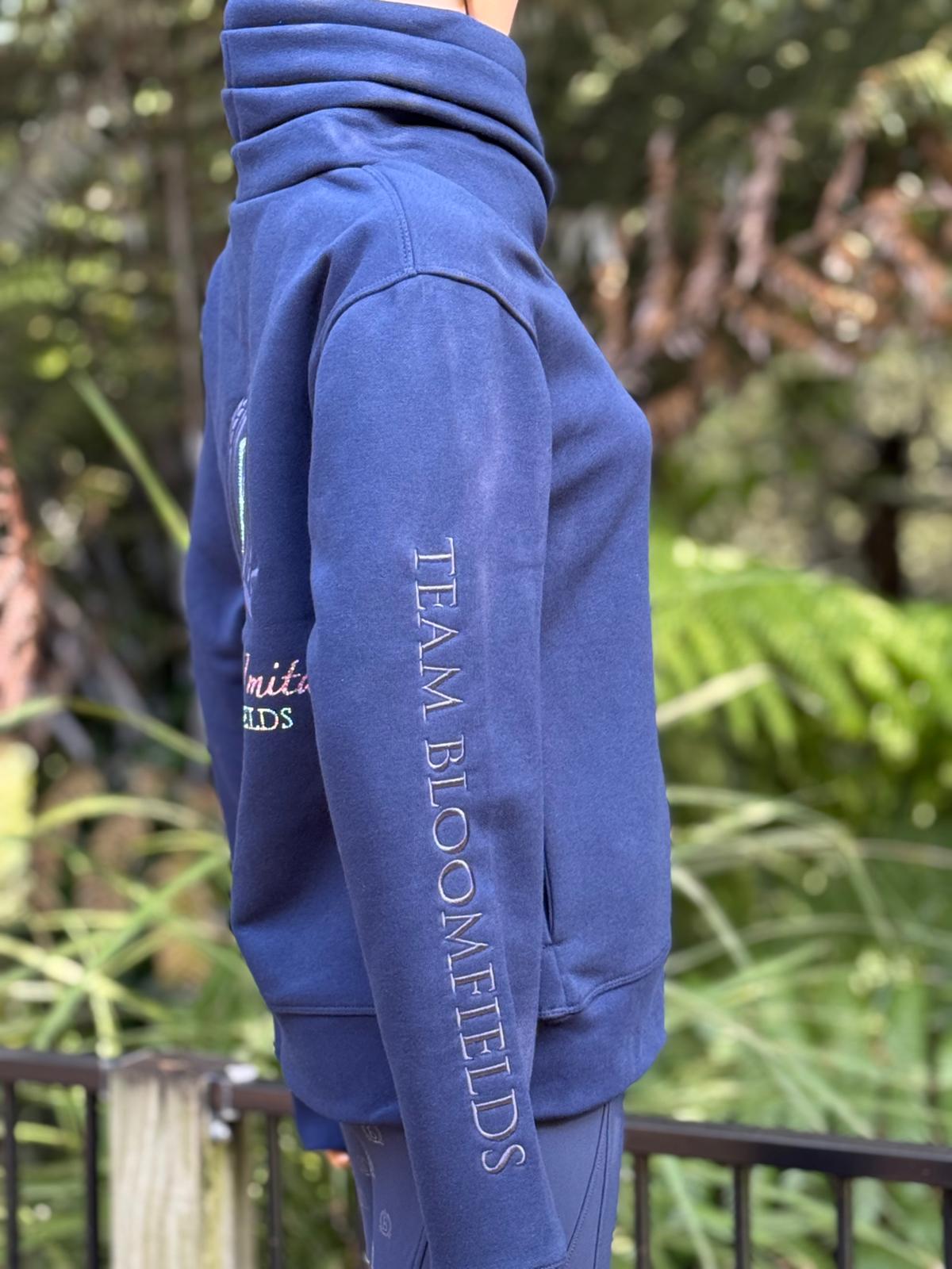 Sabrina Navy & Pink Ruffle Collar Top