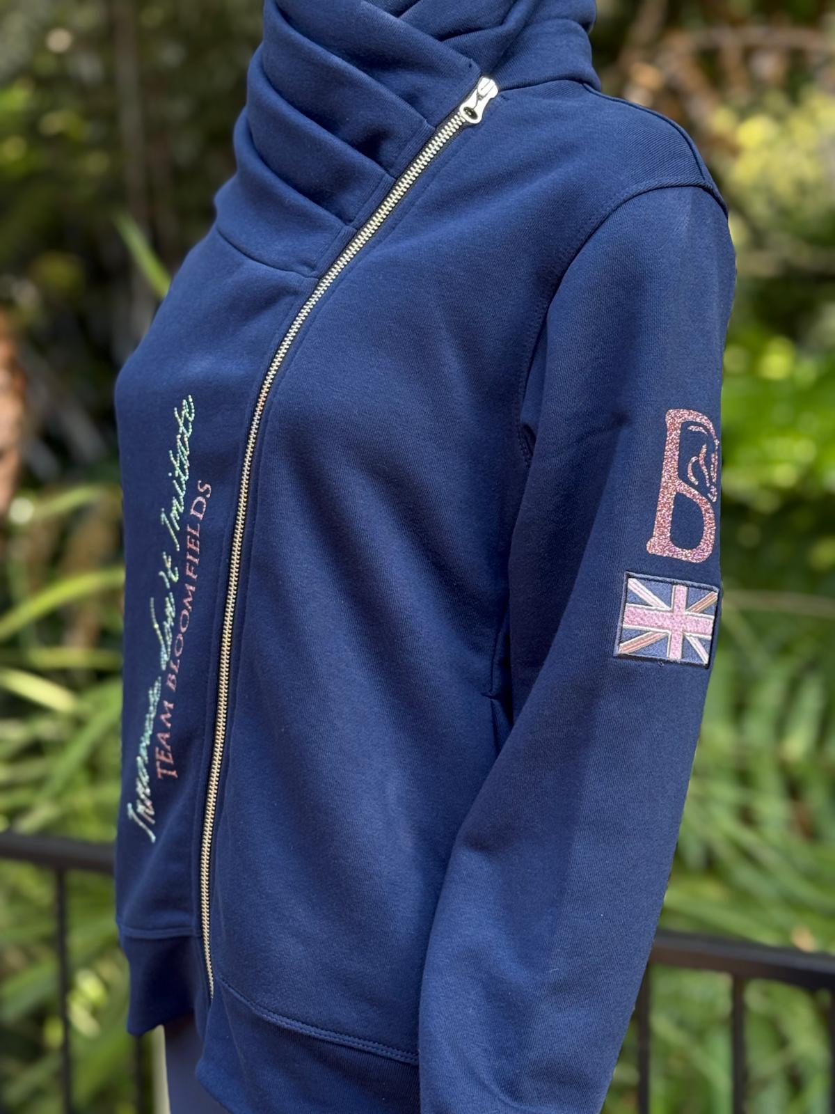 Sabrina Navy & Pink Ruffle Collar Top