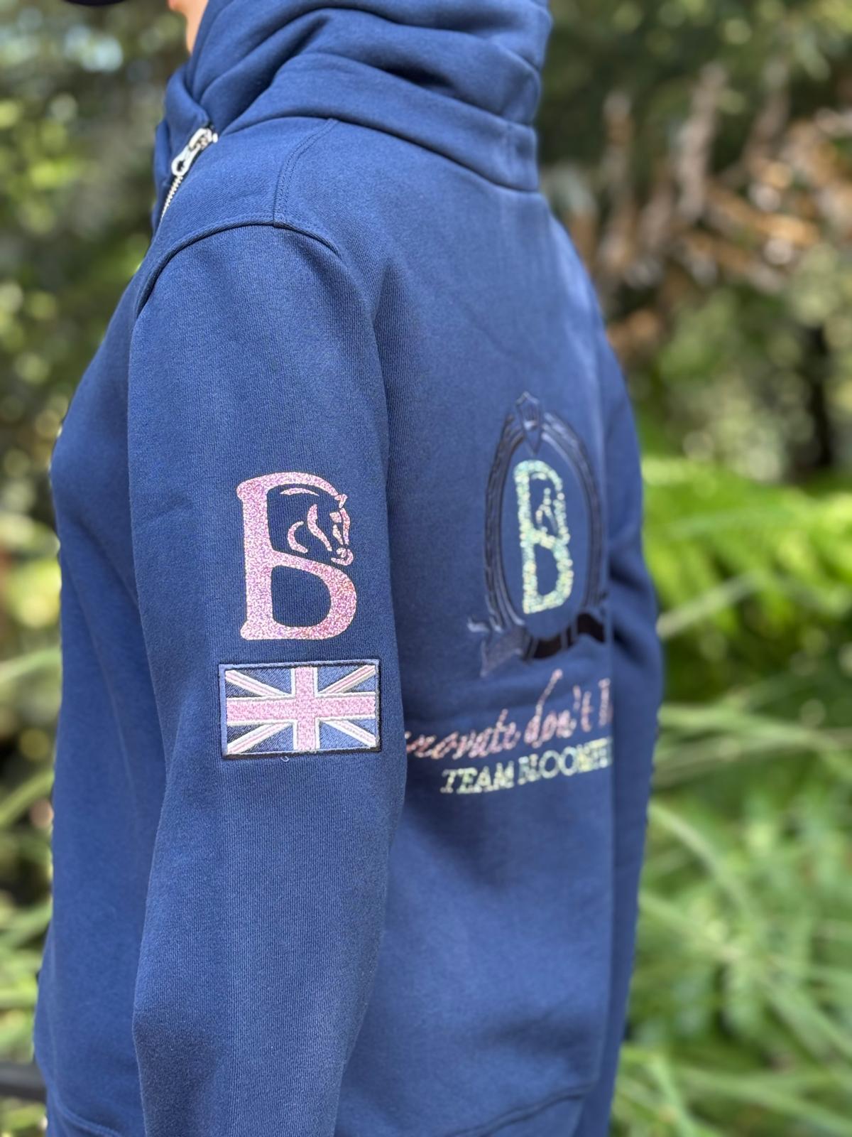 Sabrina Navy & Pink Ruffle Collar Top