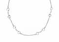 KHJ - Brass Long Silver Snaffle Bit Necklace