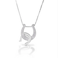 KHJ - Clear Double Horseshoe Necklace - Sterling Silver