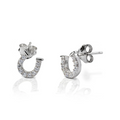 KHJ - Clear Horseshoe Earrings - Sterling Silver