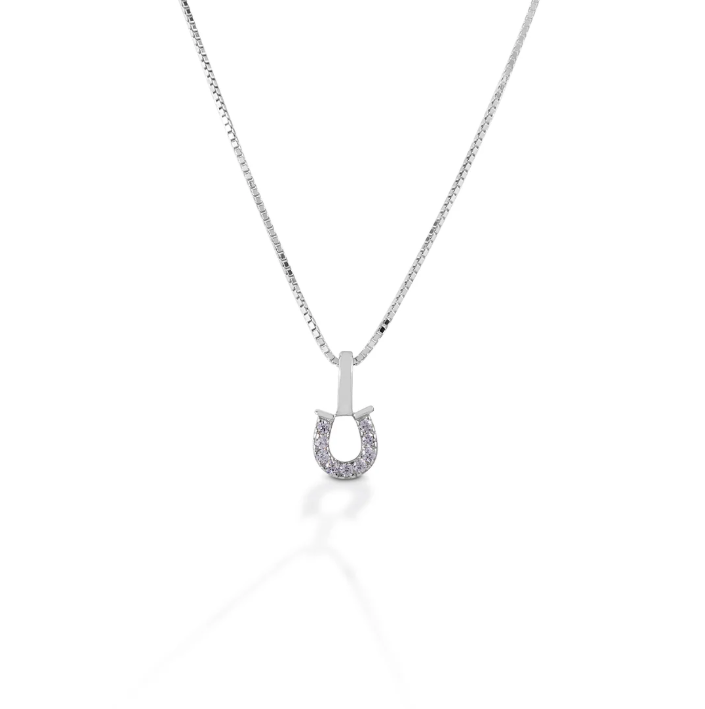 KHJ - Clear Horseshoe necklace - Sterling Silver