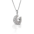 KHJ - Dancing Stone Horseshoe Dangle Pendant - Sterling Silver